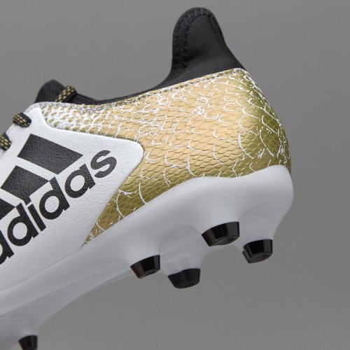 Бутси Adidas X 16.3 FG/AG - Mens Soccer Cleats - Firm Ground - White/Core Black/Gold Metallic Aq4321